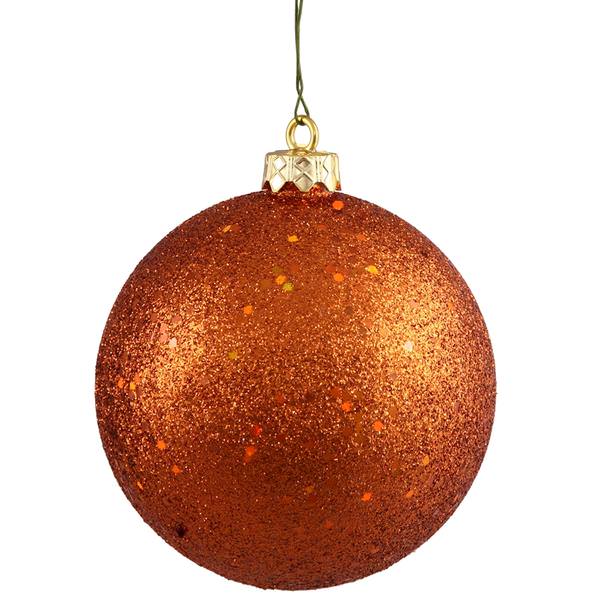 12" Burnished Orange Sequin Ball Ornament