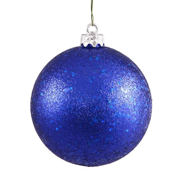 12" Cobalt Blue Sequin Ball Ornament