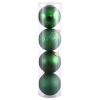 View 12" Emerald 4 Finish Matte / Shiny / Sequin / Glitter Ball Ornament (set of 4)