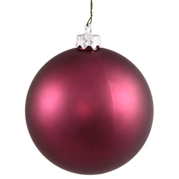 12" Plum Matte Ball Ornaments