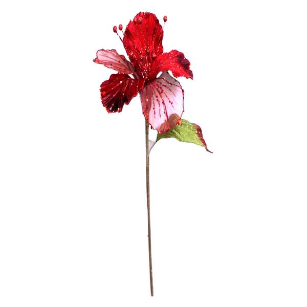 23" Red Velvet Magnolia 6" Flower Pick
