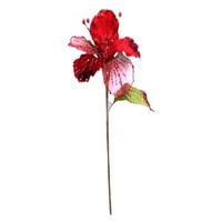 Vickerman 23" Red Velvet Magnolia 6" Flower Pick