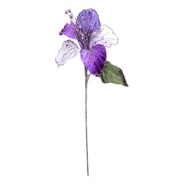 23" Purple Velvet Magnolia 6" Flower Pick