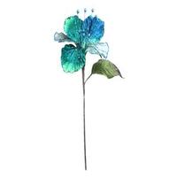 Vickerman 23" Peacock Velvet Magnolia 6" Flower Pick