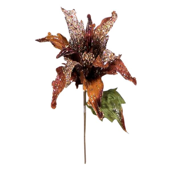 31" Chocolate Velvet Poinsettia 14" Flower