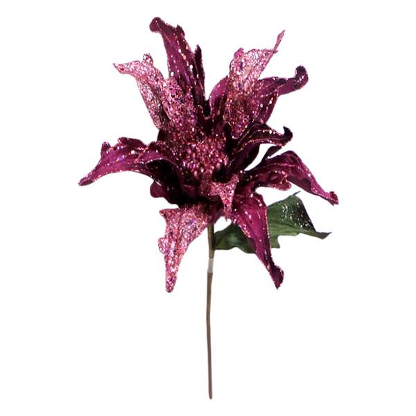 31" Mauve Velvet Poinsettia 14" Flower