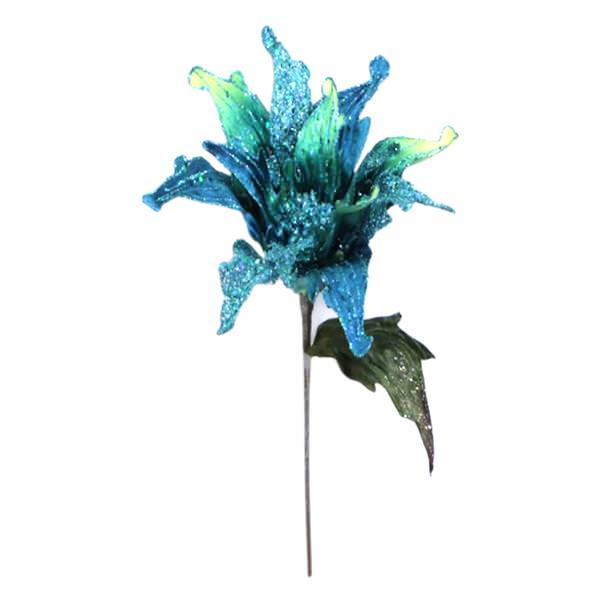 31" Peacock Velvet Poinsettia 14" Flower