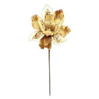 Vickerman 29" Gold Velvet Magnolia 9" Flower Pick