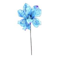 Vickerman 29" Aqua Velvet Magnolia 9" Flower Pick