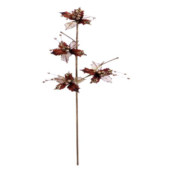 29" Chocolate Velvet Sheer Holly Spray