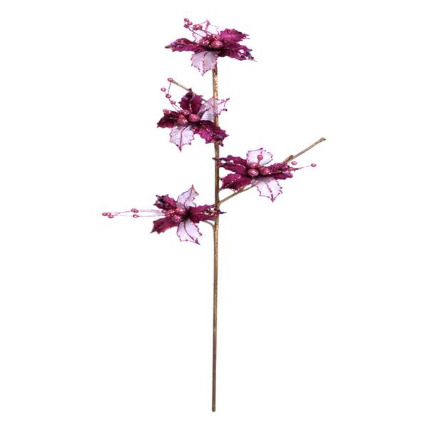 29" Mauve Velvet Sheer Holly Spray