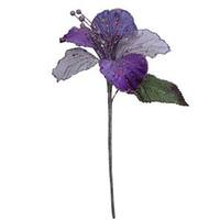 Vickerman 21" Purple Velvet Hibiscus 6" Flower Pick