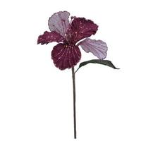 Vickerman 21" Mauve Velvet Sheer Hibiscus 6" Flower Pick