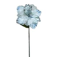 Vickerman 27" Silver Glitter Amaryllis 7.5" Flower Pick