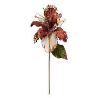 Vickerman 27" Chocolate Glitter Amaryllis 7.5" Flower Pick