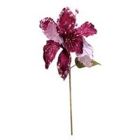 Vickerman 27" Mauve Glitter Amaryllis 7.5" Flower Pick