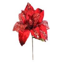Vickerman 31" Red Glitter Magnolia 13" Flower