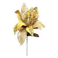 Vickerman 31" Gold Glitter Magnolia 13" Flower
