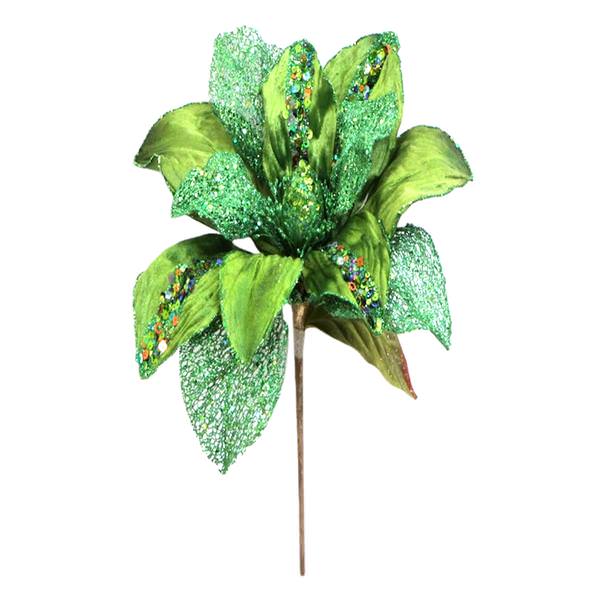 31" Lime Glitter Magnolia 13" Flower