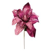 Vickerman 31" Mauve Glitter Magnolia 13" Flower