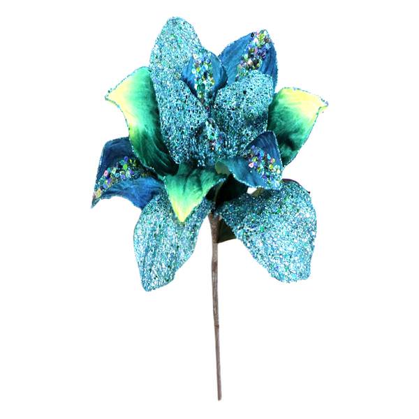 31" Peacock Glitter Magnolia 13" Flower