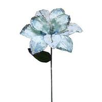 Vickerman 30" Silver Beaded Magnolia 11" Flower Pick