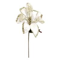 Vickerman 30" Cream Beaded Magnolia 11" Flower Pick