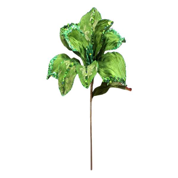 30" Lime Beaded Magnolia 11" Flower Pick