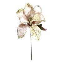 Vickerman 30" Champagne Beaded Magnolia 11" Flower Pick