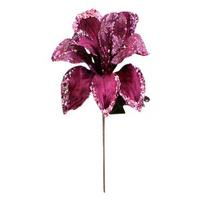 Vickerman 30" Mauve Beaded Magnolia 11" Flower Pick