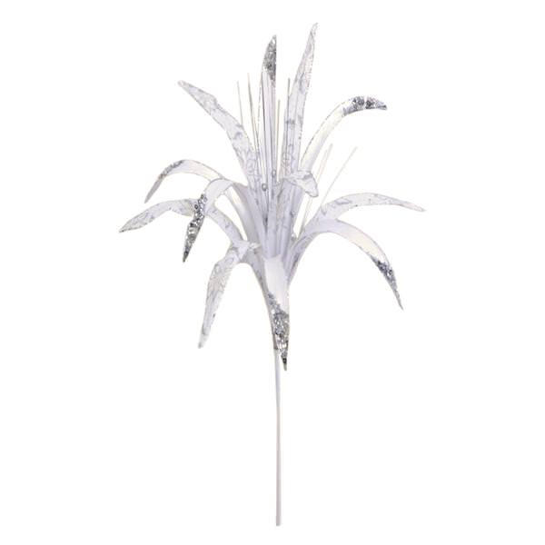 36" White Papyrus 17" Flower Pick