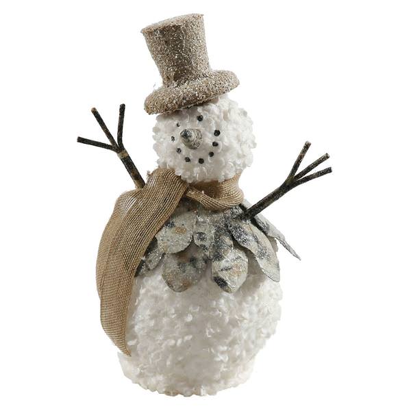 12" Snowman Burlap Hat and Scarf Ornament
