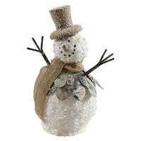Vickerman 12" Snowman Burlap Hat and Scarf Ornament