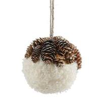 Vickerman 4.5" Snow Ball with Pine Cone Top Ornament