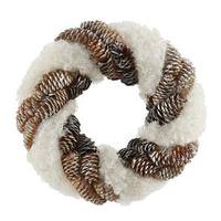 Vickerman 10" Artificial Snow and Pine Cone Twisting Wreath