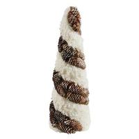 Vickerman 16" Snow and Pine Cone Twisting Tree