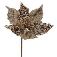 Vickerman 8" Leopard Poinsettia Pick