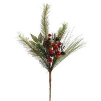 Vickerman 18" Artificial Mixed Red / Burgundy Berry Pine Pick