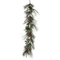 Vickerman 5' Artificial Mixed Red / Burgundy Garland with Berries and Pine Cones