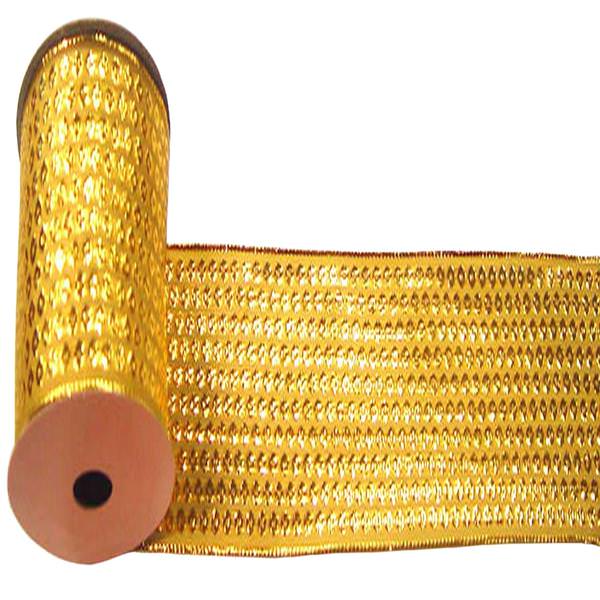 2.5" x 10yd Gold Dot Ribbon