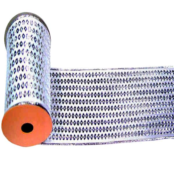 2.5" x 10yd Silver Dot Ribbon