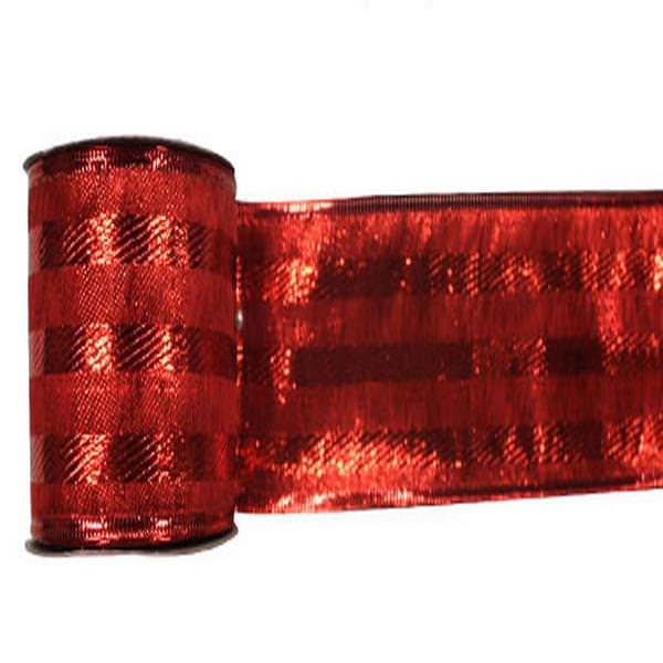 2.5" x 10yd Red Striped Ribbon