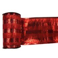 Vickerman 4" x 10yd Red Striped Ribbon