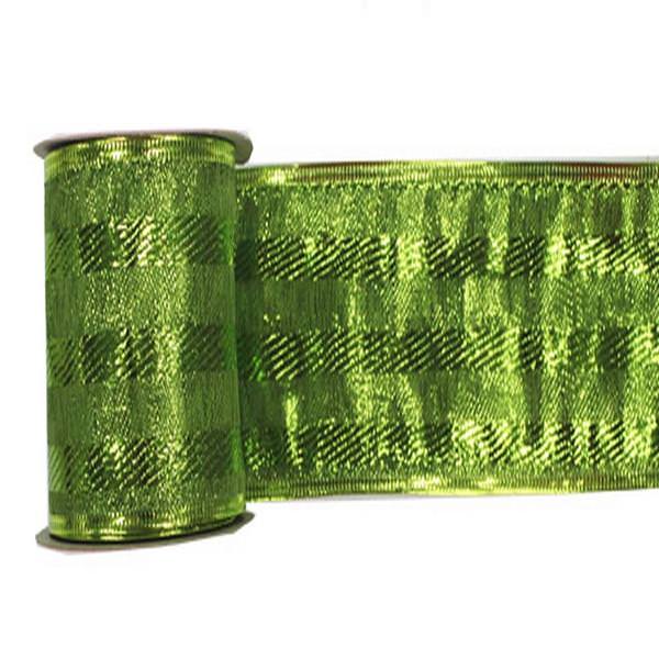 2.5" x 10yd Lime Striped Ribbon