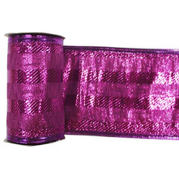 2.5" x 10yd Purple Striped Ribbon