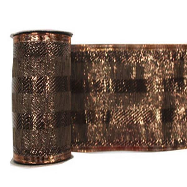 2.5" x 10yd Mocha Striped Ribbon