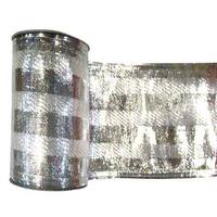 Vickerman 4" x 10yd Silver Striped Ribbon