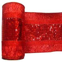 Vickerman 4" x 10yd Red Sequin Weave Ribbon