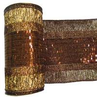 Vickerman 4" x 10yd Mocha Sequin Weave Ribbon