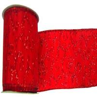 Vickerman 2.5" x 10yd Red / Red Swirl Ribbon